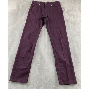 HM Slim Fit Pants Mens 31 Burgundy Purple Stretch Cotton Trousers 0219086 2